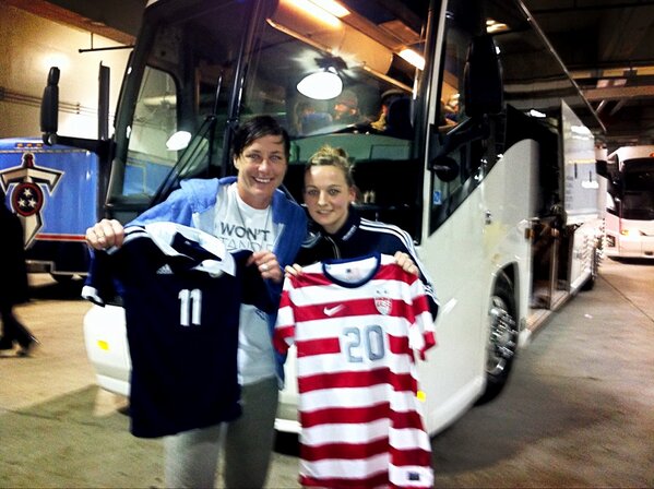 Abby Wambach and Suzanne Grant
